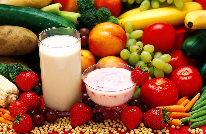 Vegetables and fruits, olive oil and dairy products.